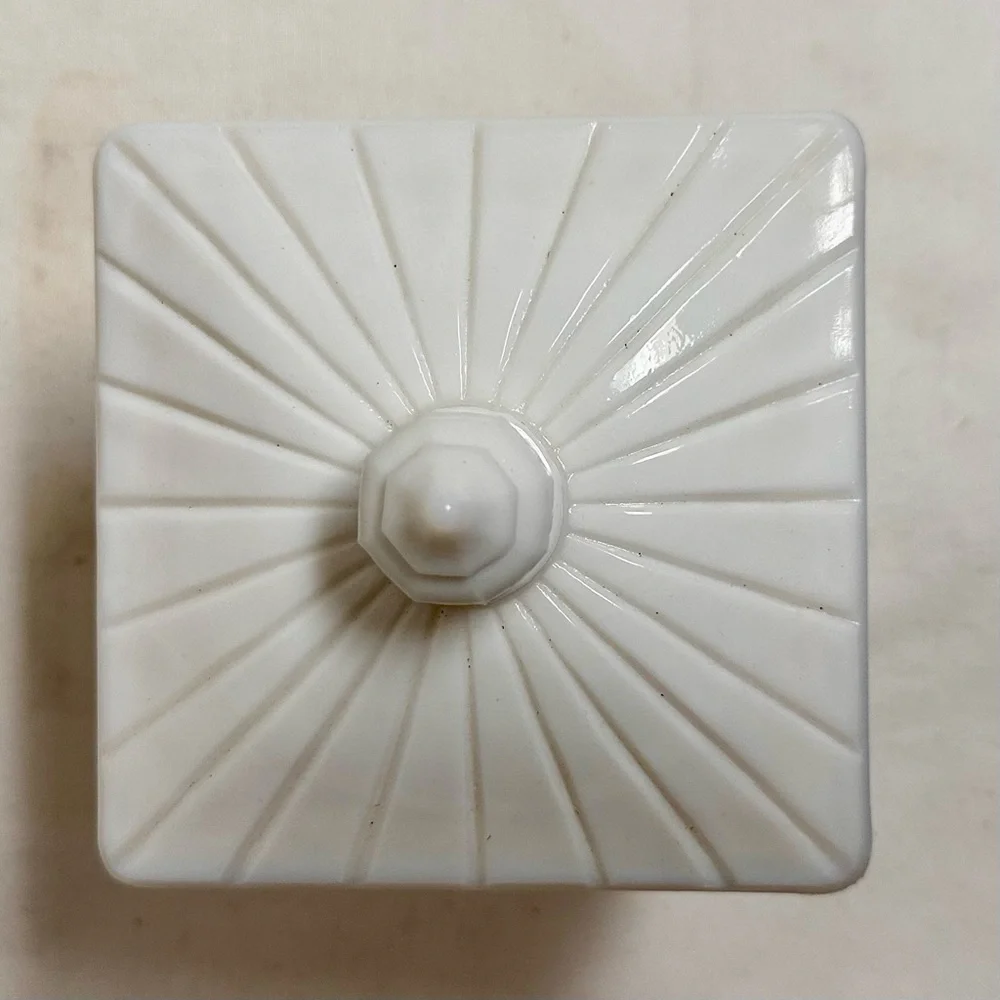 Vintage White Milk Glass Pedestal Candy Dish Diamond Quilted Westmoreland